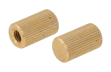 黄銅(カドミレス) 平頭ローレット袋ナット(筒形状)(大丸鋲螺製作所)